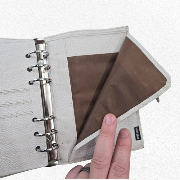 Moterm Ivory Personal 6-Ring Leather Planner Organizer Binder Planner Binder - Picture 9 of 10